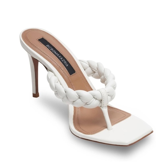 BCBGMaxAzria Shoes - 118. BCBGMAXAZRIA Bella Braided Sandal Heel white size 8 new without box